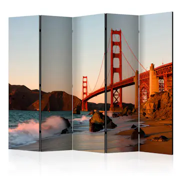 Rumsavdelare Skärmvägg Arkiio Golden Gate Bridge Sunset San Francisco II 225x172 cm