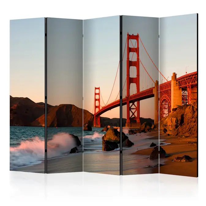Rumsavdelare Skärmvägg Arkiio Golden Gate Bridge Sunset San Francisco II 225x172 cm