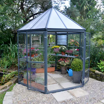 Växthus Canopia by Palram Oasis Hexagonal Aluminiumstomme med UV-Skyddade Polykarbonatpaneler, 6.1 m2