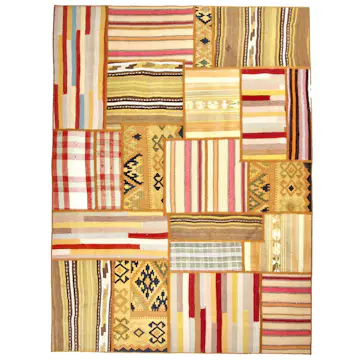 Persisk Patchworkmatta Arkiio Kelim Flerfärgad 154x209