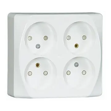 Vägguttag Malmbergs Inex Utanpåliggande 4-Vägs utan Jord