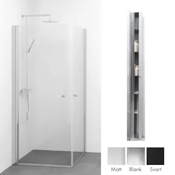 Duschpaket Macro Design Spirit Duschhörn Rak med Sky Duschhylla