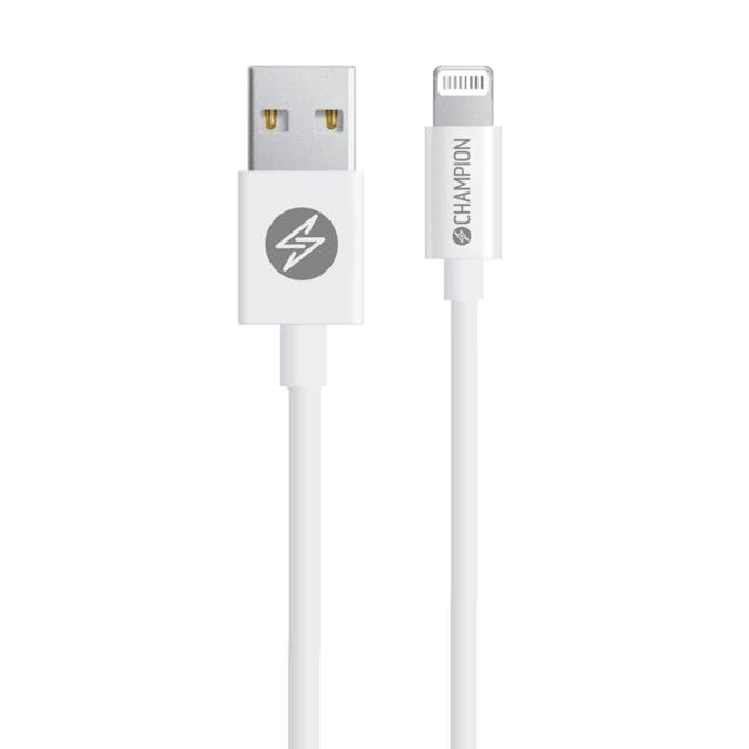 USB-A Champion till Lightning Kabel 3m Vit