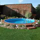 Stålväggspool Planet Pool Premium Inbyggd Rund Ø420 cm D:150 cm inkl SF8 Stege och Tillbehör