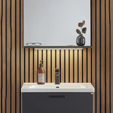 Underbelysning Hafa Store 430 Matt Aluminium Badrumslampa