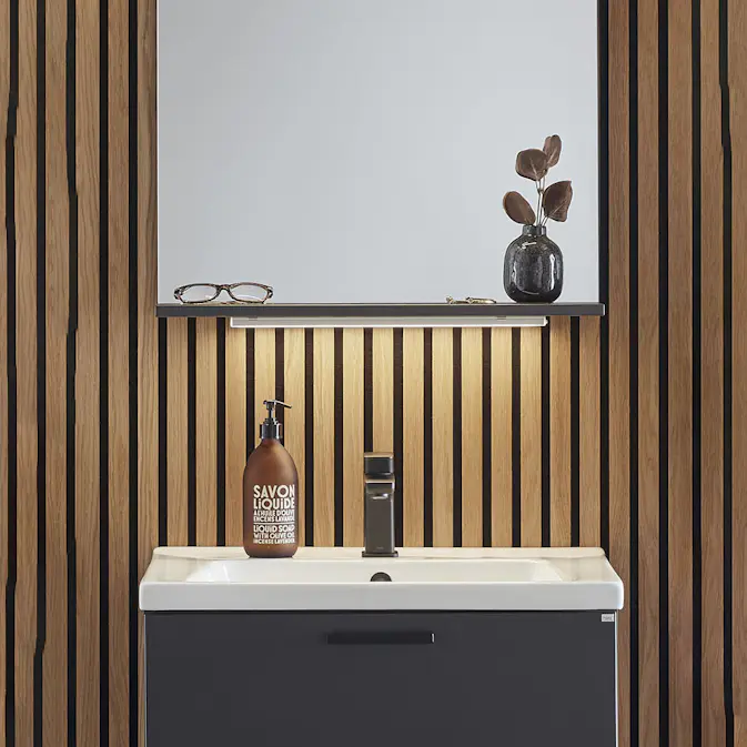 Underbelysning Hafa Store 430 Matt Aluminium Badrumslampa