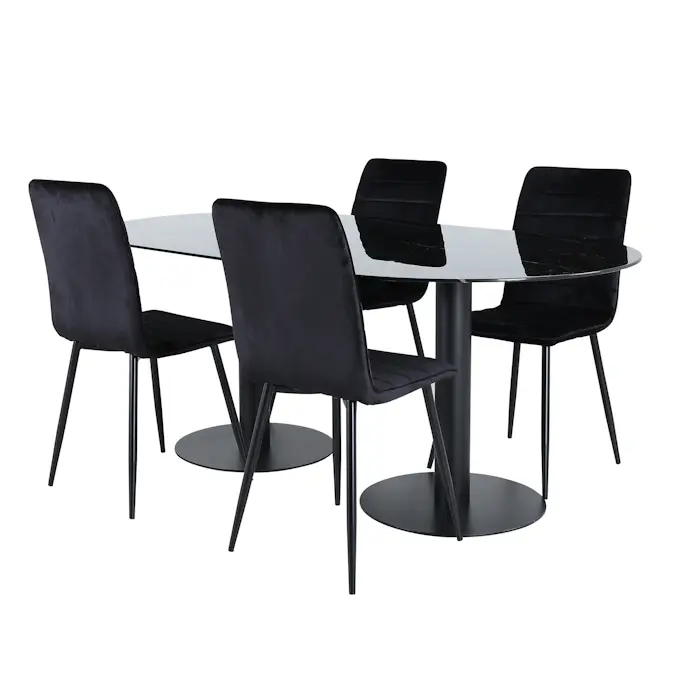 Matgrupp Venture Home Oslo med 4 Walerina Stolar Sammet