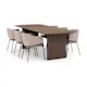 Matgrupp Bark Richeto Rektangulärt Matbord 240 cm Rökt Ek med 6 Evelina Matstol