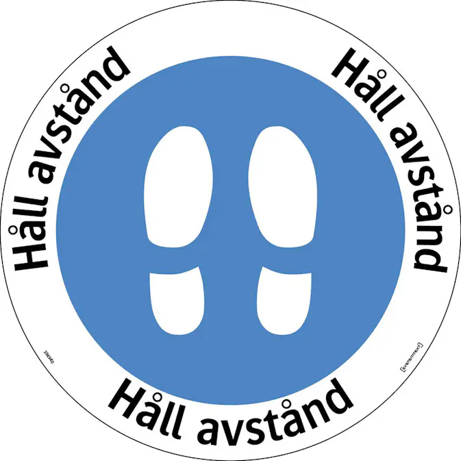 Golvdekal Systemtext Håll Avstånd 410mm