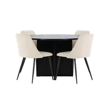 Matgrupp Venture Home Strada Ø120 cm med 4st Night Matstolar