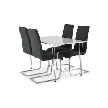 Matgrupp Basic Home Kronblom Rektangulä Matbord 120 cm med 4 Cibus Matstol