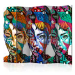 Rumsavdelare Skärmvägg Arkiio Colorful Faces II 225x172 cm