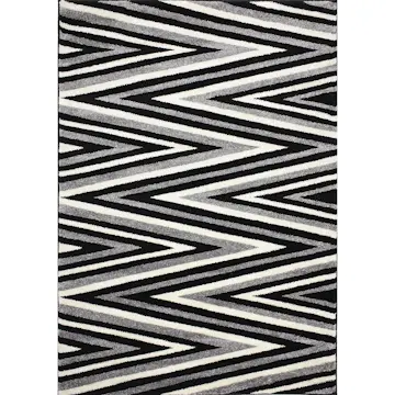 Wiltonmatta D-sign Terni Svart/Ljusgrå sicksack