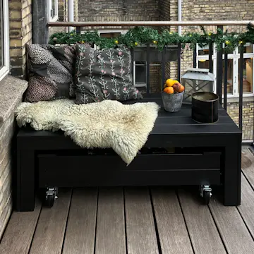 Fun Bänk PLUS med Multilåda och Hjul 120 cm
