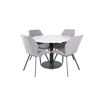 Matgrupp Venture Home Estelle med 4 Geneva Stolar PolyEstelletyg