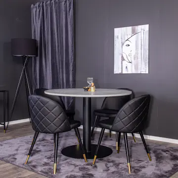 Matgrupp Venture Home Roxanna med 4 Valentina Stolar Konstläder