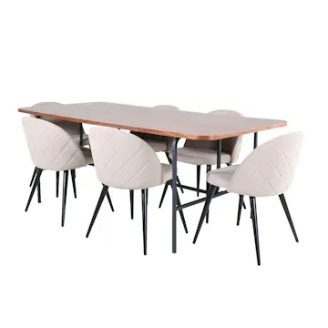 Matgrupp Venture Home Chicago matbord och Valentina Stitcthes matstol Brun