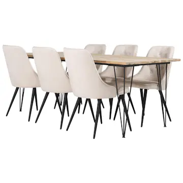 Matgrupp Venture Home Bim med 6 Vera Stolar