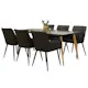 Matgrupp Venture Home Pobbie Svart med 6 Corina Stolar Konstläder