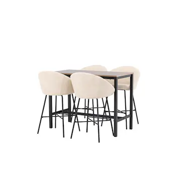 Matgrupp Venture Home Camden med 4 Velvet Stolar