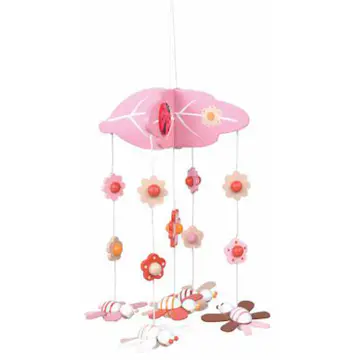 Sängmobil Magni Blommor & Bin Rosa