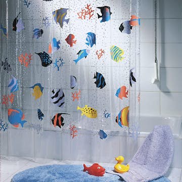 Duschdraperi Spirella Fish multicolor 180x200