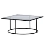 Soffbord furniture/fashion Skanör Rektangulärt Vardagsrumsbord i Glas/Stål 90x90cm