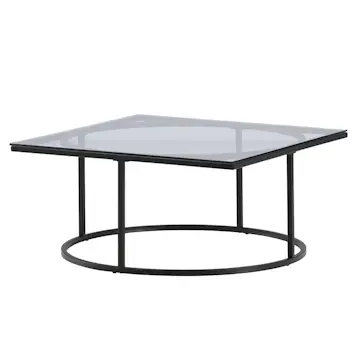 Soffbord furniture/fashion Skanör Rektangulärt Vardagsrumsbord i Glas/Stål 90x90cm