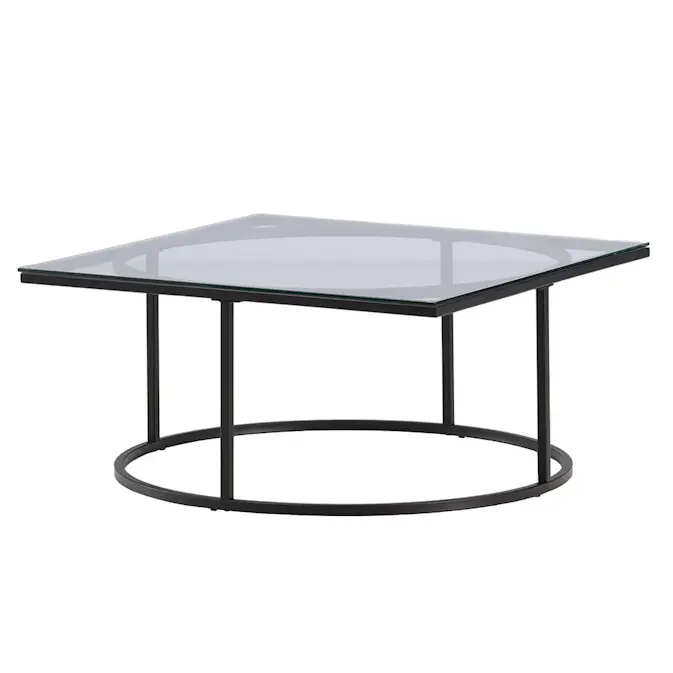 Soffbord furniture/fashion Skanör Rektangulärt Vardagsrumsbord i Glas/Stål 90x90cm