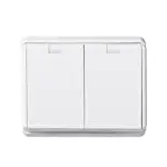 Vägguttag Elko 2-vägs RS Renvit IP44