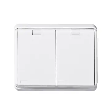 Vägguttag Elko 2-vägs RS Renvit IP44