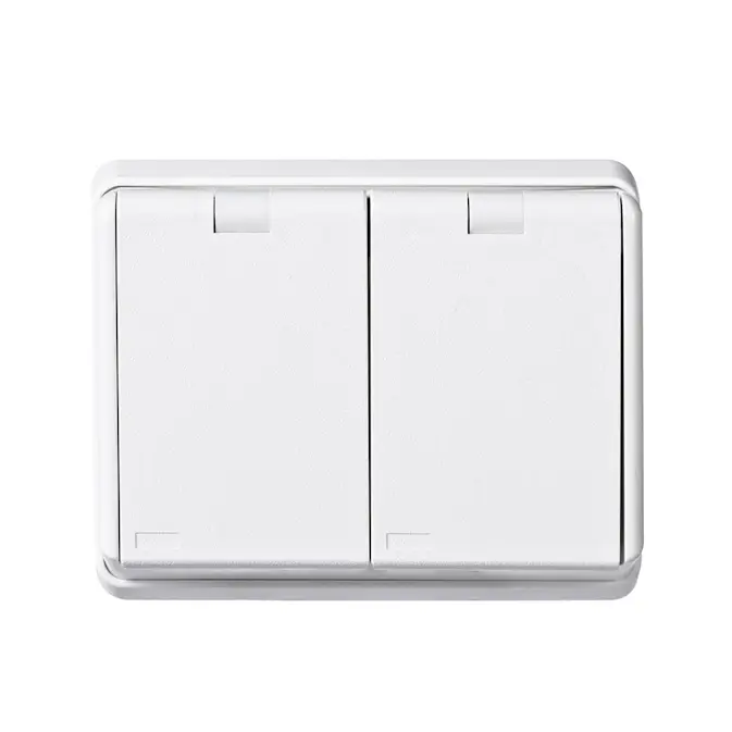 Vägguttag Elko 2-vägs RS Renvit IP44