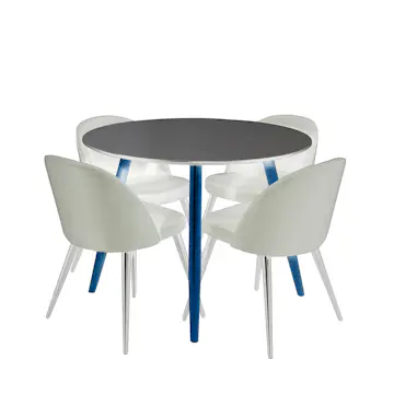 Matgrupp Venture Home Plaza Ø100 cmmed 4st Velvet Matstolar