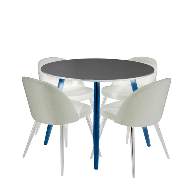 Matgrupp Venture Home Plaza Ø100 cmmed 4st Velvet Matstolar