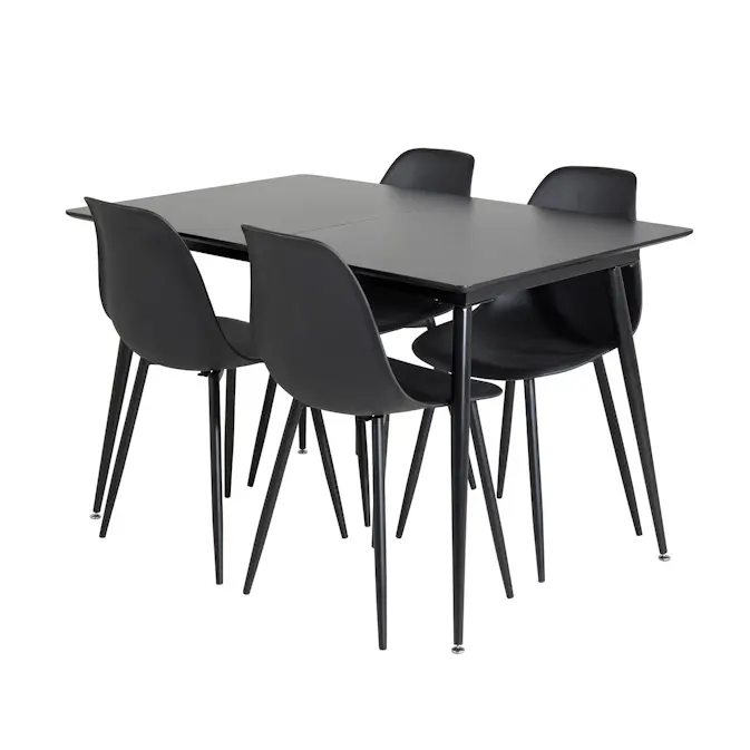 Matgrupp Venture Home Silvia med Iläggsskiva och 4 Pop Stolar