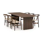 Matgrupp Bark Richeto Rektangulärt Matbord 240 cm med 6 Dastoori Matstol