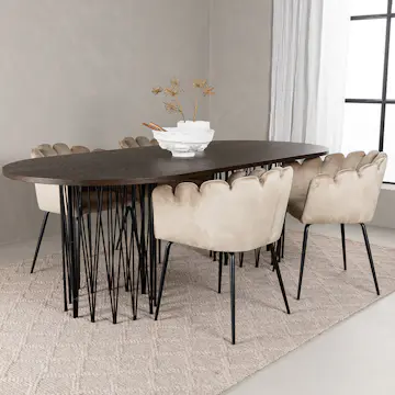 Matgrupp furniture/fashion Stone med 4 Limhamn Stolar