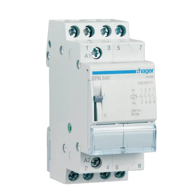 Impulsrelä Hager 1 Modul Spolspänning 230 V AC för Impulsstyrning upp till 16 A AC-7a