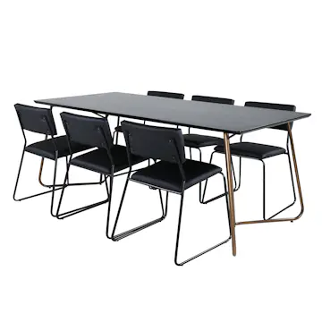 Matgrupp Venture Home Annika med 6 Kungshamn Stolar Konstläder