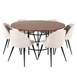 Matgrupp furniture/fashion Copenhagen med 6 Valentina Sammet Stolar
