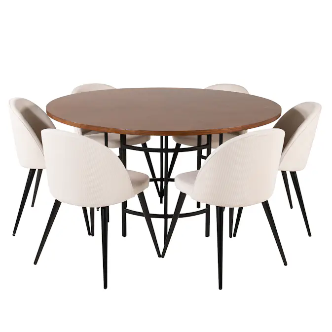 Matgrupp furniture/fashion Copenhagen med 6 Valentina Sammet Stolar