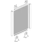 Skjutdörrsram Lundbergs Fantasi med hjul