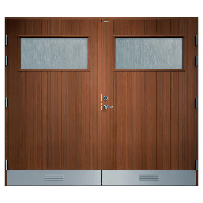 Garagedörr Diplomat Anna Cotswoldglas Teak