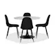 Matgrupp Basic Home Caitly Runt Matbord 100 cm Svart Bas med 4 Nibe Matstol