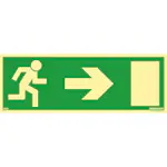 Skylt Systemtext Utrymning Pil Höger Aluminium Supernova
