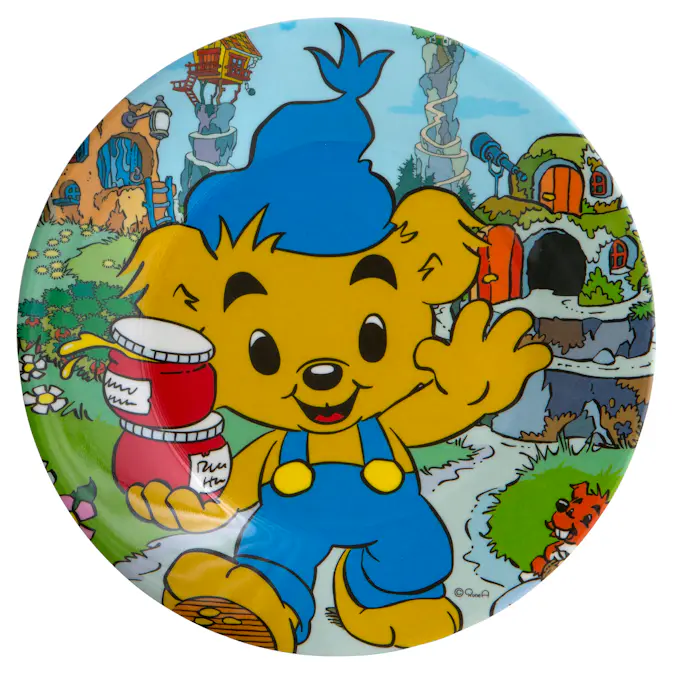Barntallrik Rätt Start Flat Blomma Bamse 50 År