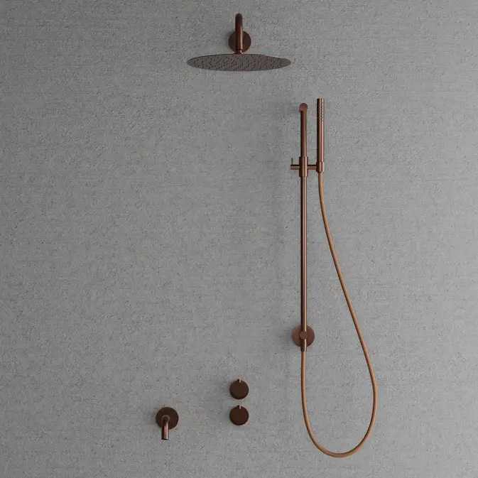 Takduschset Scandtap Steel Harmonized 6X med Badkarsblandare för Inbyggnad