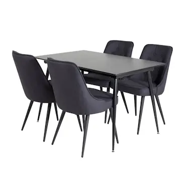 Matgrupp Venture Home Silvia med Iläggsskiva och 4 Vera Stolar