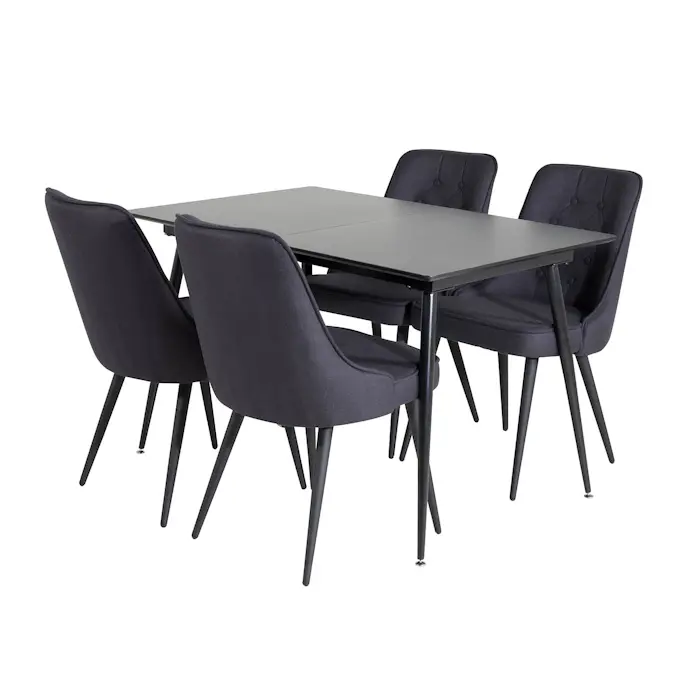 Matgrupp Venture Home Silvia med Iläggsskiva och 4 Vera Stolar