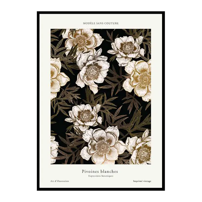 Poster Gallerix Pivoines Blanches